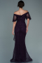 Purple Long Dantelle Evening Dress ABU2427
