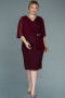 Midi Burgundy Plus Size Evening Dress ABK1610