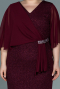 Midi Burgundy Plus Size Evening Dress ABK1610