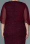 Midi Burgundy Plus Size Evening Dress ABK1610