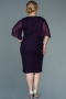 Midi Dark Purple Plus Size Evening Dress ABK1610