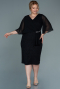 Midi Black Plus Size Evening Dress ABK1610