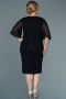 Midi Black Plus Size Evening Dress ABK1610