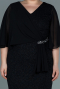Midi Black Plus Size Evening Dress ABK1610