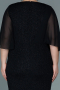 Midi Black Plus Size Evening Dress ABK1610