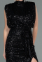 Long Black Scaly Evening Dress ABU2752