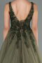 Long Olive Drab Plus Size Engagement Dress ABU4607
