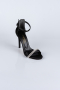 Black Satin Evening Shoe AB702