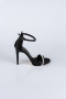 Black Satin Evening Shoe AB702