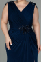 Long Navy Blue Plus Size Evening Dress ABU2854