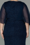 Long Navy Blue Plus Size Evening Dress ABU2857