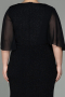 Long Black Plus Size Evening Dress ABU2857