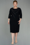 Midi Black Plus Size Evening Dress ABK1621
