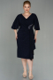 Midi Navy Blue Oversized Evening Dress ABK1625
