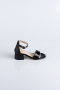 Black Patent Leather-Silvery Kids Shoe SER768