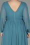 Long Turquoise Chiffon Oversized Evening Dress ABU1988