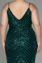 Long Emerald Green Plus Size Evening Dress ABU1661