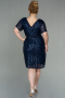 Short Navy Blue Plus Size Evening Dress ABK686