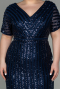 Short Navy Blue Plus Size Evening Dress ABK686