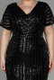 Short Black Plus Size Evening Dress ABK686