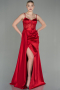 Long Red Satin Evening Dress ABU2130