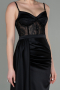 Long Black Satin Evening Dress ABU2130
