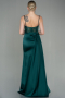 Emerald Green Long Satin Evening Dress ABU2130