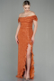 Long Orange Scaly Evening Dress ABU2954