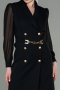 Short Black Chiffon Invitation Dress ABK1663