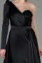 Black Long Satin Evening Dress ABU2610