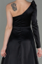 Black Long Satin Evening Dress ABU2610