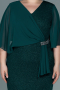 Midi Emerald Green Plus Size Evening Dress ABK1567
