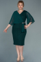 Midi Emerald Green Plus Size Evening Dress ABK1610