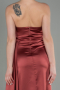Long Light Brown Satin Prom Gown ABU2965