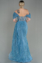 Indigo Long Evening Dress ABU2706