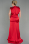 Red Long Satin Plus Size Evening Dress ABU2969