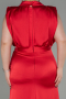 Red Long Satin Plus Size Evening Dress ABU2969