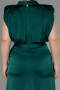 Emerald Green Long Satin Plus Size Evening Dress ABU2969