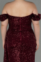Long Burgundy Scaly Plus Size Evening Dress ABU2973