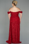 Long Red Scaly Plus Size Evening Dress ABU2973