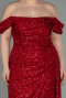 Long Red Scaly Plus Size Evening Dress ABU2973