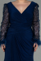 Long Navy Blue Oversized Evening Dress ABU2976