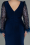 Long Navy Blue Oversized Evening Dress ABU2976