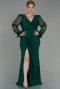 Long Emerald Green Oversized Evening Dress ABU2976