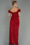 Long Red Scaly Evening Dress ABU2987