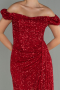 Long Red Scaly Evening Dress ABU2987