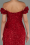 Long Red Scaly Evening Dress ABU2987