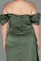 Olive Drab Long Satin Plus Size Evening Dress ABU1626