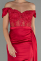 Red Long Satin Evening Dress ABU2374