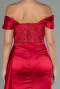 Red Long Satin Evening Dress ABU2374